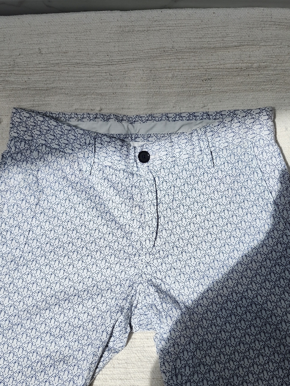 Zara Man Light Blue Micro-Print Dress Pants